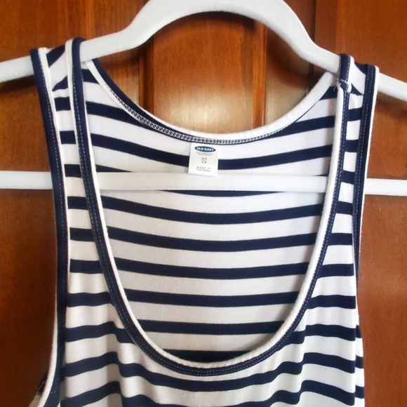 Old Navy Casual Tank Style Navy Striped Ombre Maxi Dress XS - Picture 2 of 4